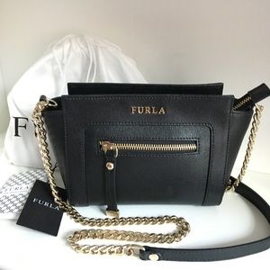 Furla Ginevra Leather Mini Crossbody Black/Nero